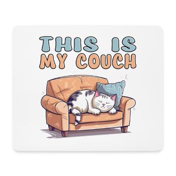 Cat Couch Sofa Funny Humor Typical Cartoon - Mouse Pad (horizontal) - white - Front