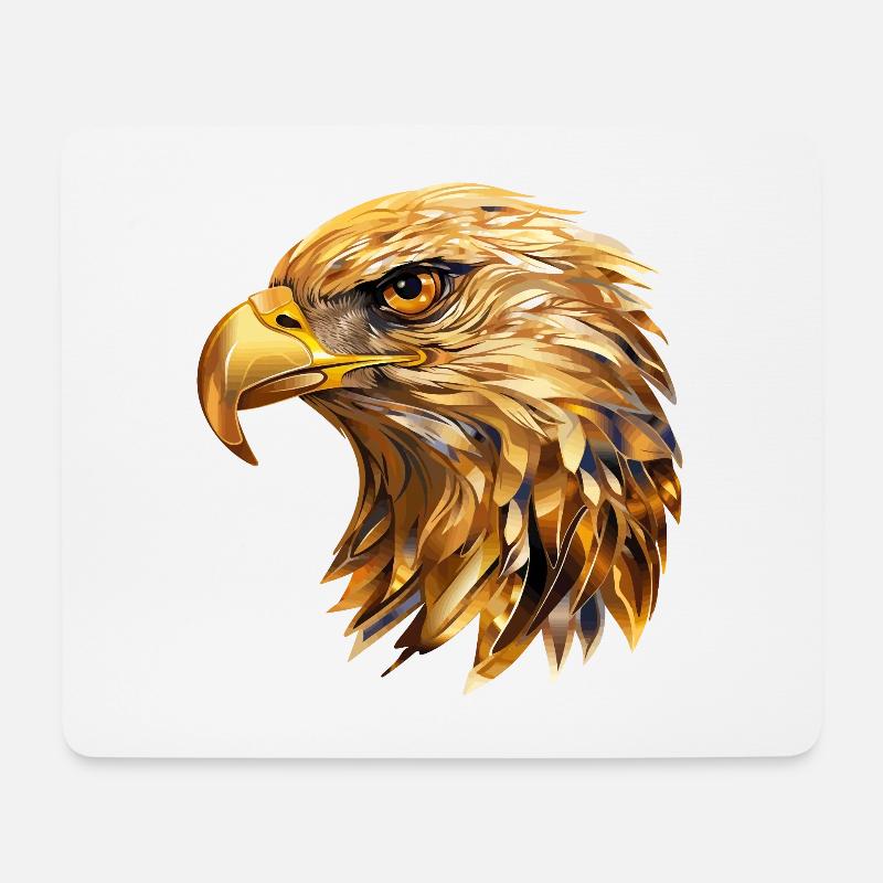 Adler Adlerkopf Gold Raubvogel Vogel Tier Natur - Mousepad (Querformat) - Weiß