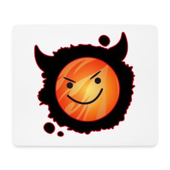 cute devil in flames and glowing face - Mouse Pad (horizontal) - white - Front