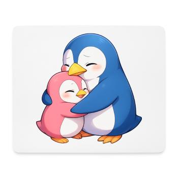 Kuschelpinguine Umarmung - Mousepad (Querformat) - Weiß - Vorne