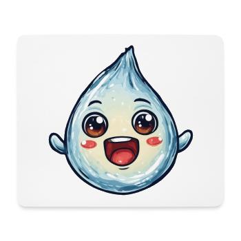 Kawaii Wassertropfen mit Gesicht - Mousepad (Querformat) - Weiß - Vorne