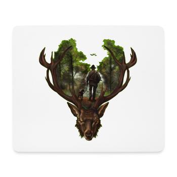 Jägerherz – Verbunden mit Natur und Wild - Mousepad (Querformat) - Weiß - Vorne
