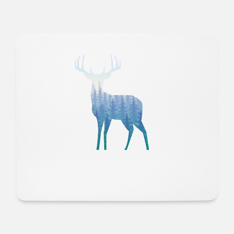 Elch Wald - Mousepad (Querformat) - Weiß