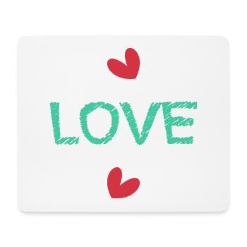 LOVE. SAINT VALENTIN. EVJF. JE T'AIME. I LOVE YOU. - Tapis de souris (format paysage) - blanc - Devant