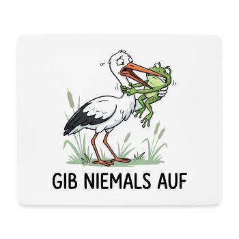 Gib niemals auf! – Lustiger Storch & Frosch - Mousepad (Querformat) - Weiß - Vorne
