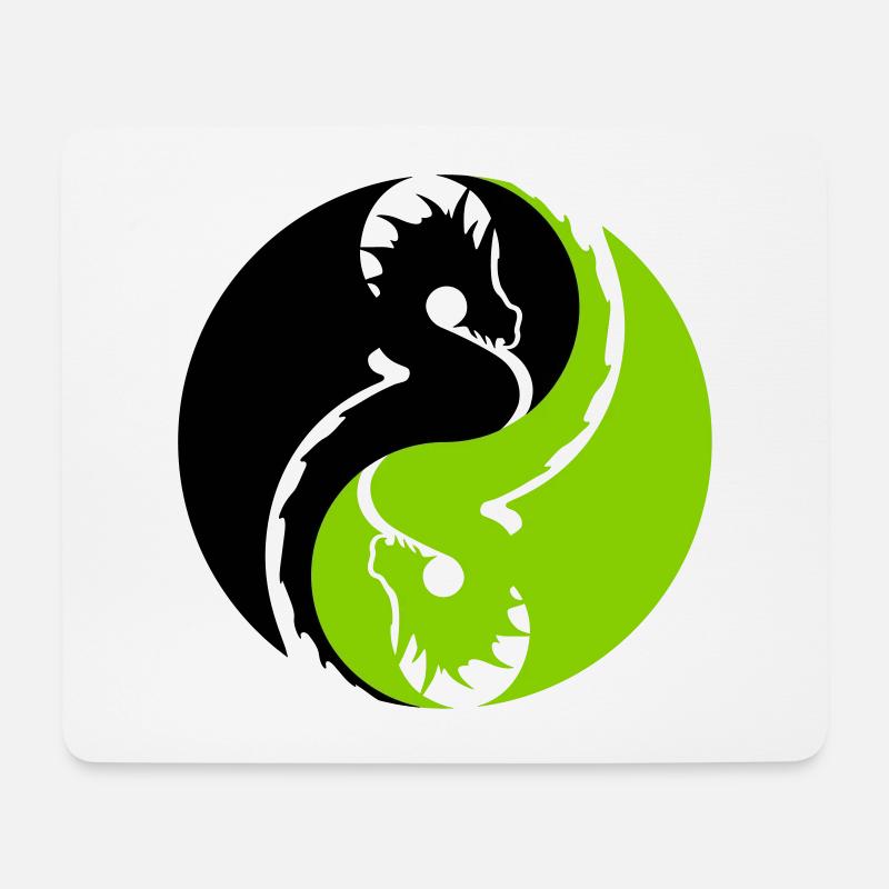 Drache - Mousepad (Querformat) - Weiß