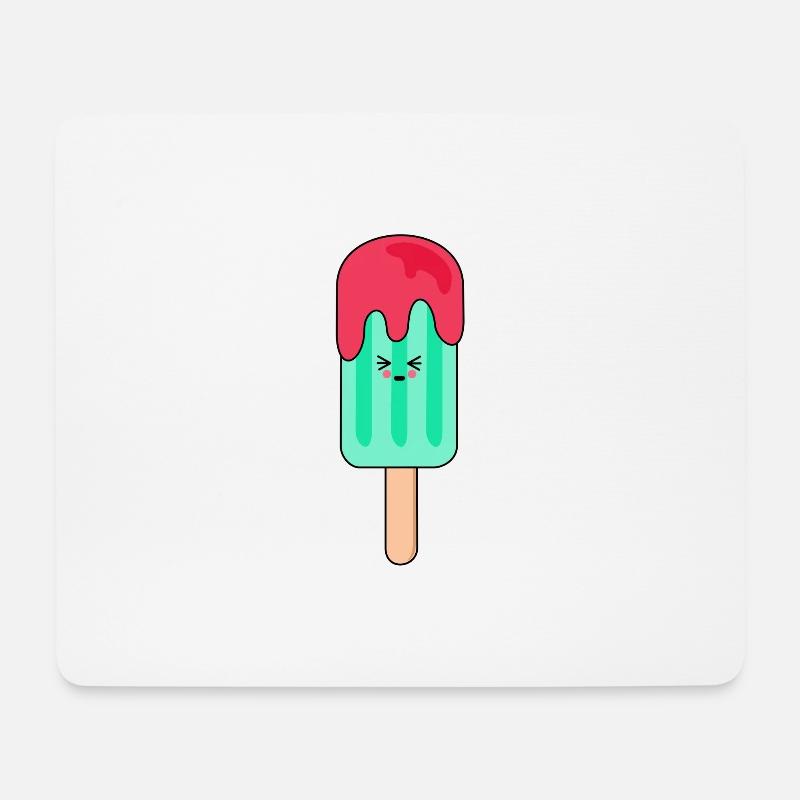 Wassereis | Cute | eww | Gesicht | Eis am Stiel | - Mousepad (Querformat) - Weiß