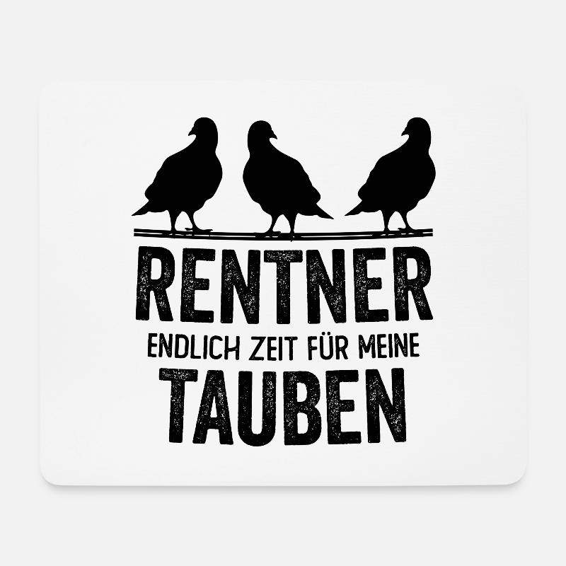 Ruhestand | Rentner | Rente | Tauben | Geschenk - Mousepad (Querformat) - Weiß