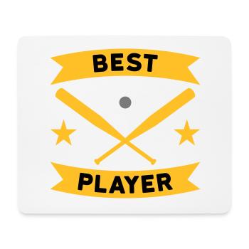 Meilleur joueur de baseball (bannière, batte de baseball) - Tapis de souris (format paysage) - blanc - Devant