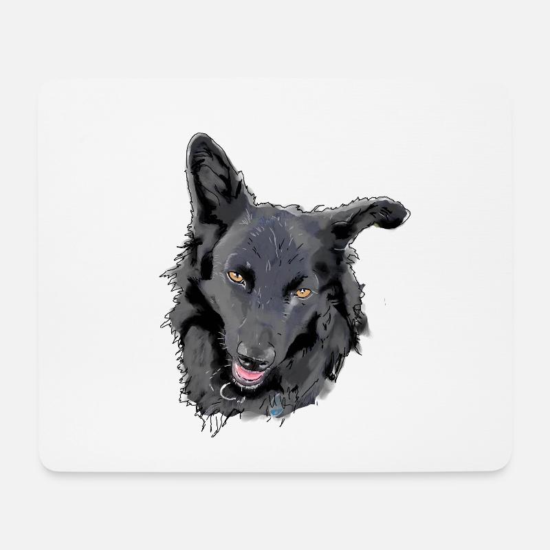 Mudi - Mousepad (Querformat) - Weiß