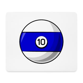 Boule de billard 10 Billard bleu dix - Tapis de souris (format paysage) - blanc - Devant