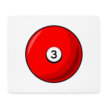 Boule de billard 3 rouge Billard trois - Tapis de souris (format paysage) - blanc - Devant