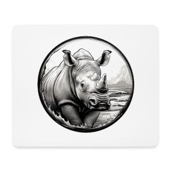 Nashorn - Mousepad (Querformat) - Weiß - Vorne