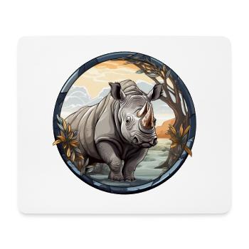 Nashorn - Mousepad (Querformat) - Weiß - Vorne