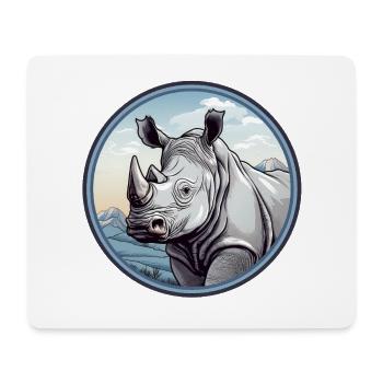 Nashorn - Mousepad (Querformat) - Weiß - Vorne
