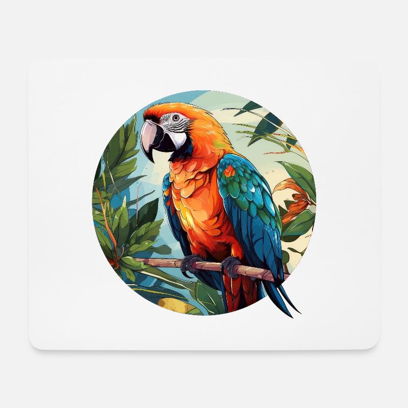 Papagei - Mousepad (Querformat) - Weiß