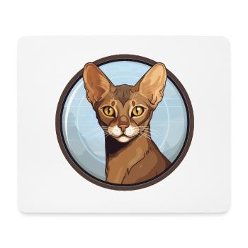 Chat abyssin - Tapis de souris (format paysage) - blanc - Devant