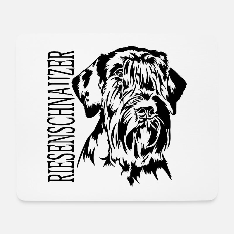 Riesenschnauzer Portrait Hund Hunde IGP Wilsigns - Mousepad (Querformat) - Weiß