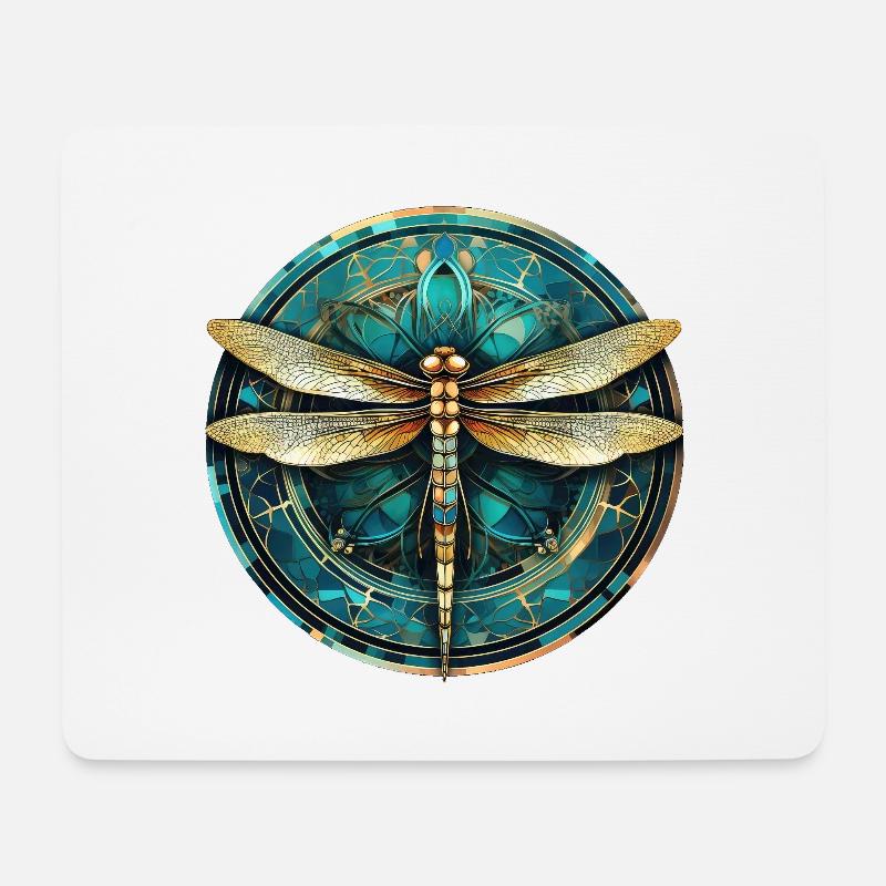 Libelle - Mousepad (Querformat) - Weiß