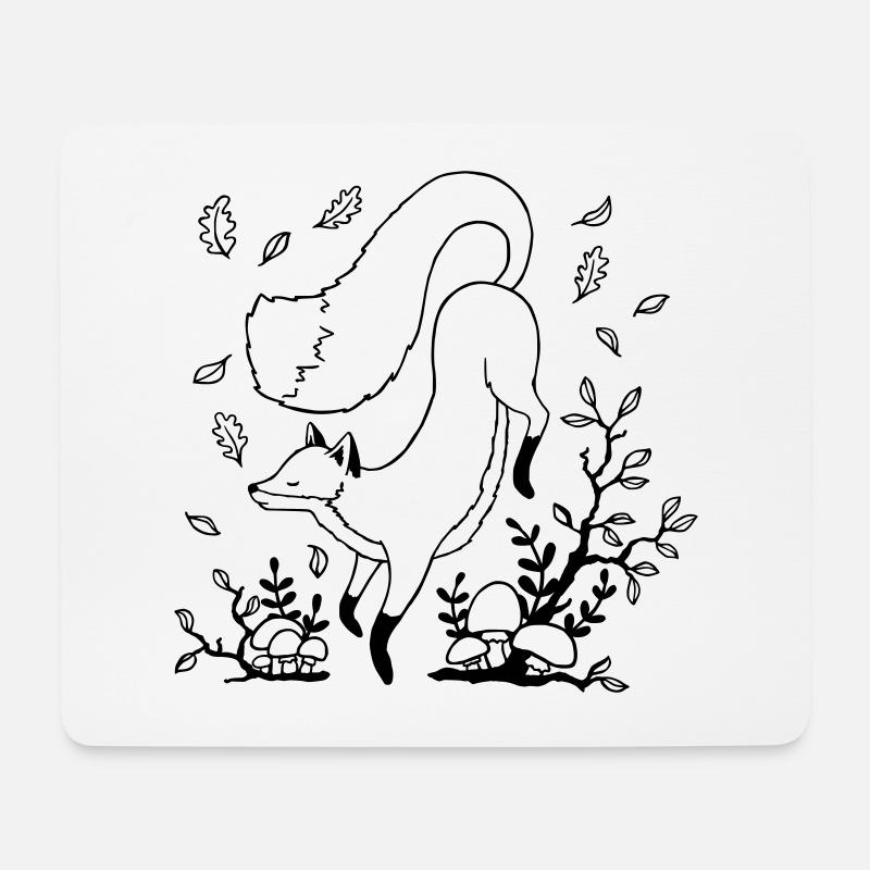 Herbst Fuchs - Mousepad (Querformat) - Weiß