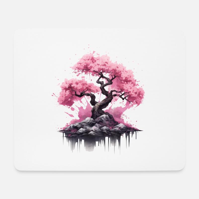 cherry blossom tree cherry blossom - Mouse Pad (horizontal) - white