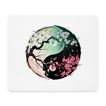 Sakura Yin Yang - Tapis de souris (format paysage) - blanc - Devant