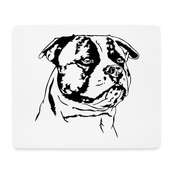 American Bulldog Portrait Dog Dogs Wilsigns - Mouse Pad (horizontal) - white - Front