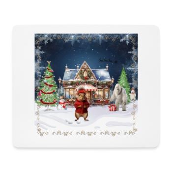 Verrücktes Weihnachtscafé - Mousepad (Querformat) - Weiß - Vorne