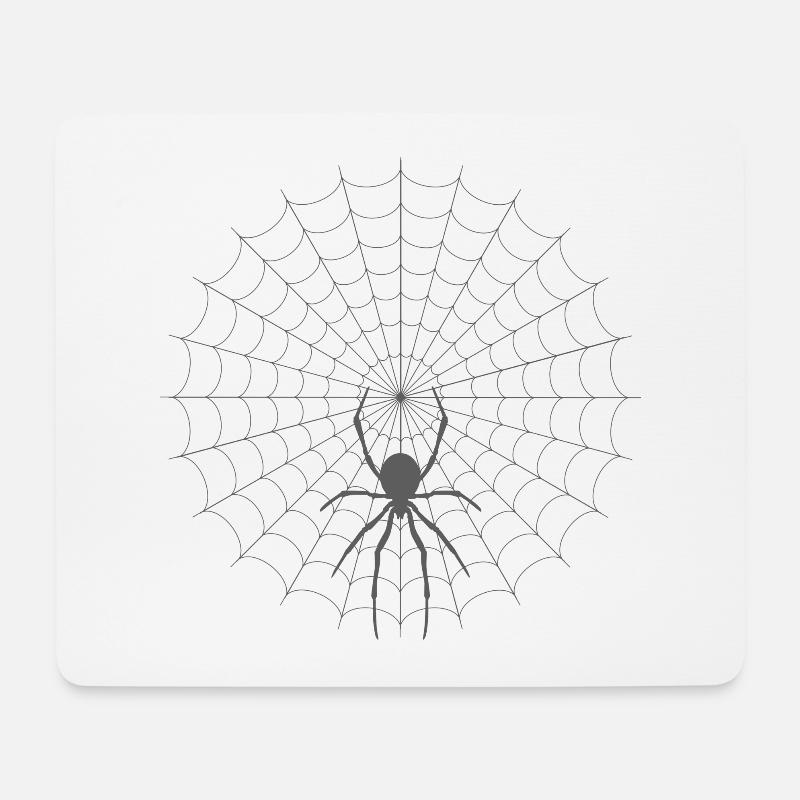Spinnennetz Silhouette - Mousepad (Querformat) - Weiß
