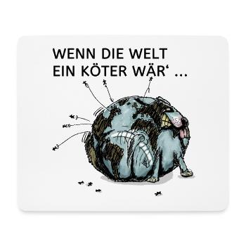 Weltköter - Mousepad (Querformat) - Weiß - Vorne