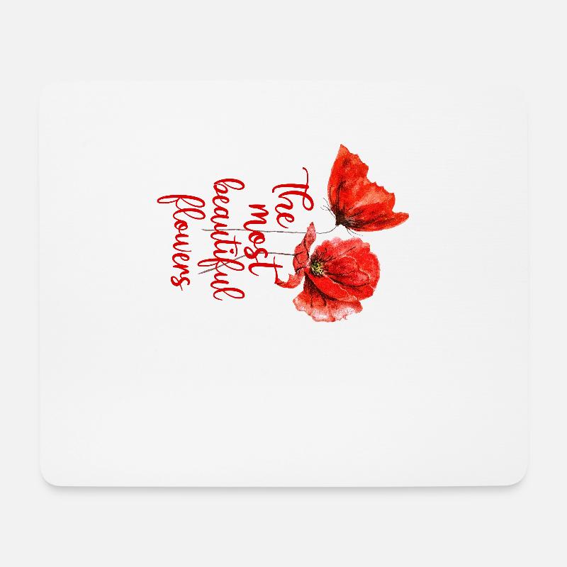 Mohnblumen Mohn rot - Mousepad (Querformat) - Weiß