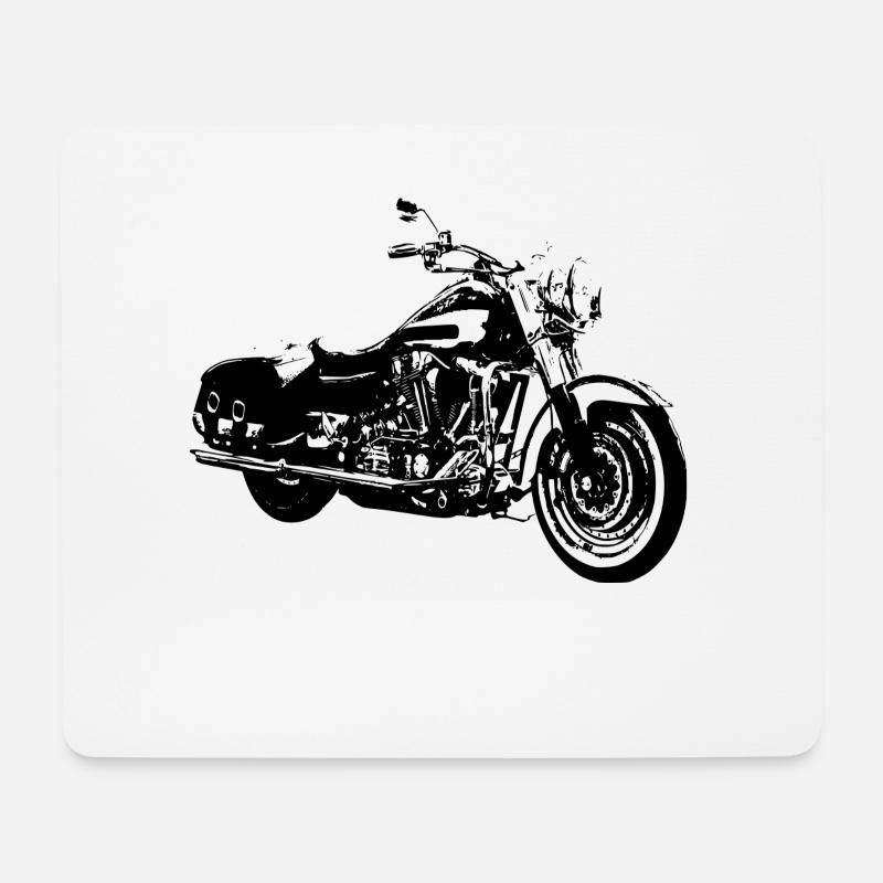 Motorrad - Mousepad (Querformat) - Weiß