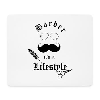 Barber it s a Lifestyle | Hairstyle | cut | shop - Mousepad (Querformat) - Weiß - Vorne