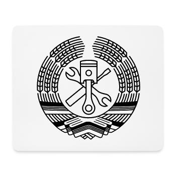 DDR Werkstatt Tuning Wappen (+ Dein Text) - Mousepad (Querformat) - Weiß - Vorne
