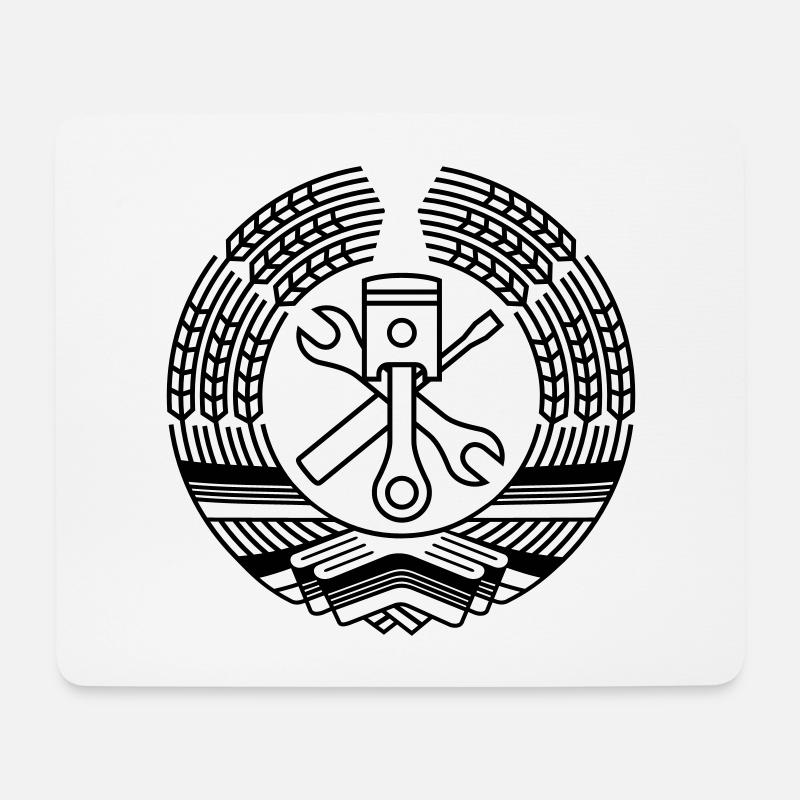 DDR Werkstatt Tuning Wappen (+ Dein Text) - Mousepad (Querformat) - Weiß