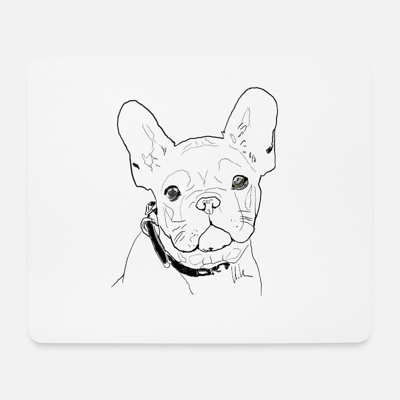 Français Bulldog - Tapis de souris (format paysage) - blanc