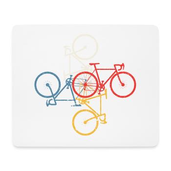 Buntes Fahrrad-Mosaik - Mousepad (Querformat) - Weiß - Vorne
