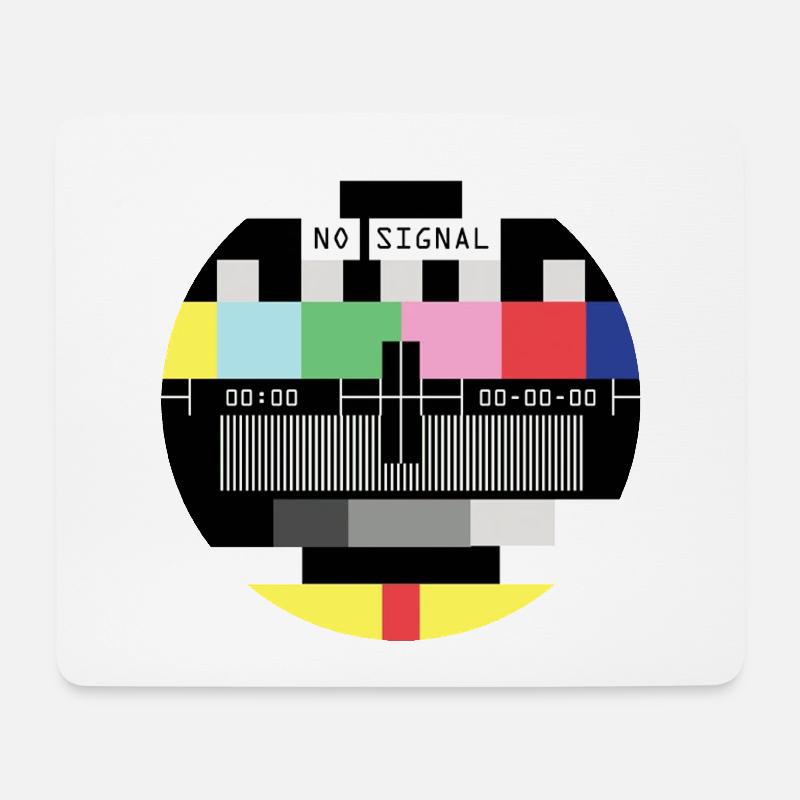 Testmuster Pixel Art T-Shirt TV - Mousepad (Querformat) - Weiß