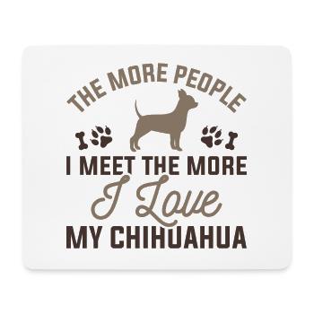 J’aime mon Chihuahua - Tapis de souris (format paysage) - blanc - Devant