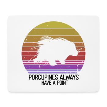Stachelschwein Designs für Igel Stachelschwein Fan - Mousepad (Querformat) - Weiß - Vorne