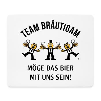 Team Bräutigam (Karikatur / Bier Mit Uns / 3C / B) - Mousepad (Querformat) - Weiß - Vorne