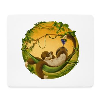 Faultier Mama &; Baby - Mousepad (Querformat) - Weiß - Vorne