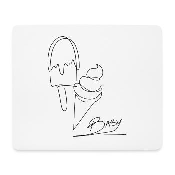 "IceIce Baby" Sommer Lineart Eis / Ice Cream - Mousepad (Querformat) - Weiß - Vorne