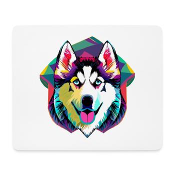 Husky coloré - Tapis de souris (format paysage) - blanc - Devant