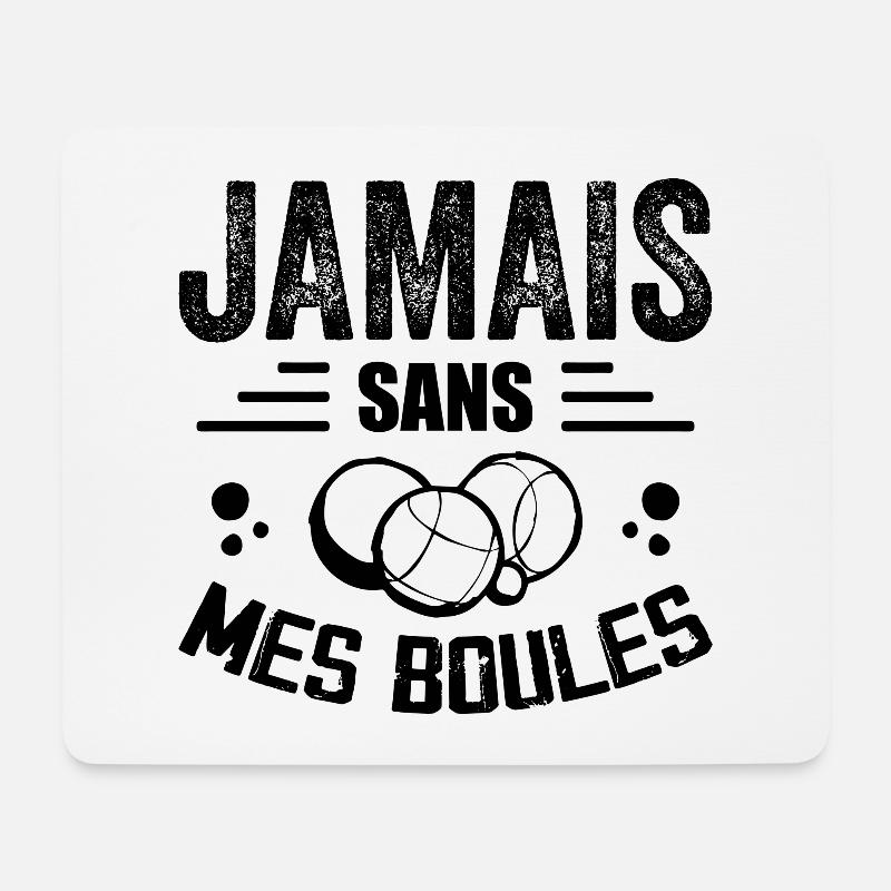 Nie ohne meine Eier - Petanque Geschenk - Mousepad (Querformat) - Weiß