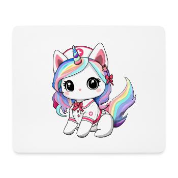 chat licorne infirmiere - Tapis de souris (format paysage) - blanc - Devant
