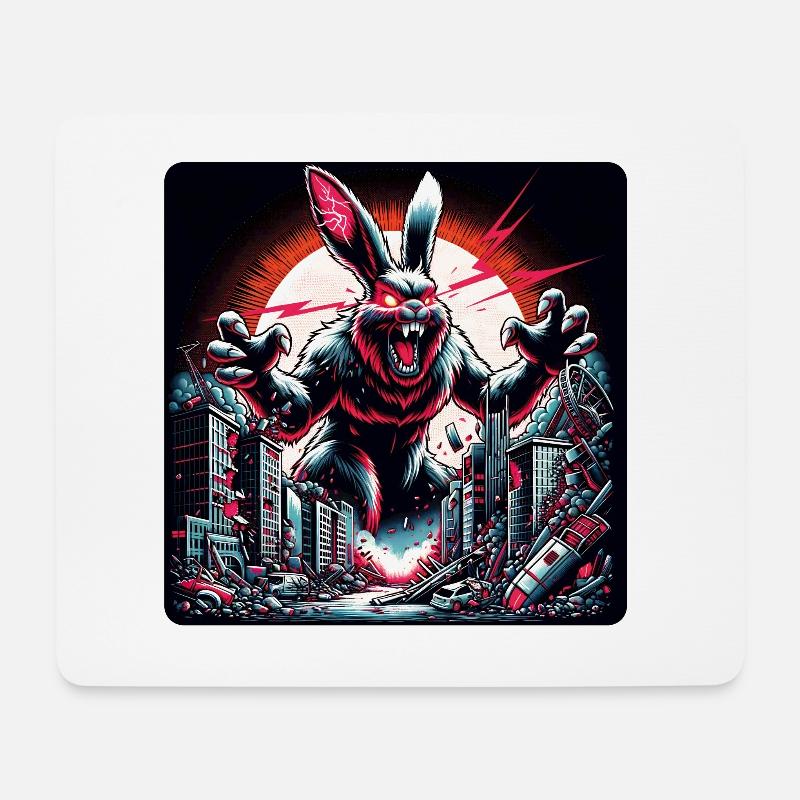 Beware of the Bunny Hasendesaster Desaster - Mousepad (Querformat) - Weiß