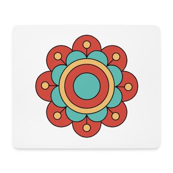 Niedliche und bunte Funky Blume - Mousepad (Querformat) - Weiß - Vorne