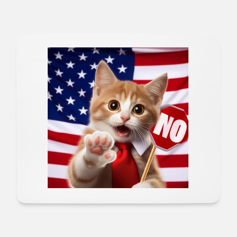 Die Katze sagt nein - Mousepad (Querformat) - Weiß