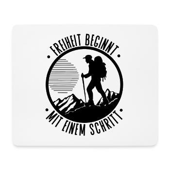 Freiheit beginnt mit einem Schritt Wandern - Mousepad (Querformat) - Weiß - Vorne